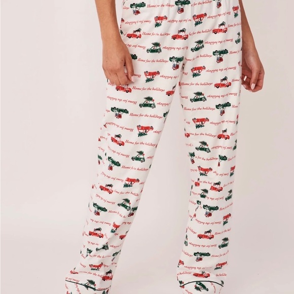 (SOLD) La Vie en Rose Flannel PJ Set - Picture 3 of 4